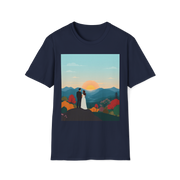 Romantic Sunset Couple Art T-Shirt – Nature Adventure Top