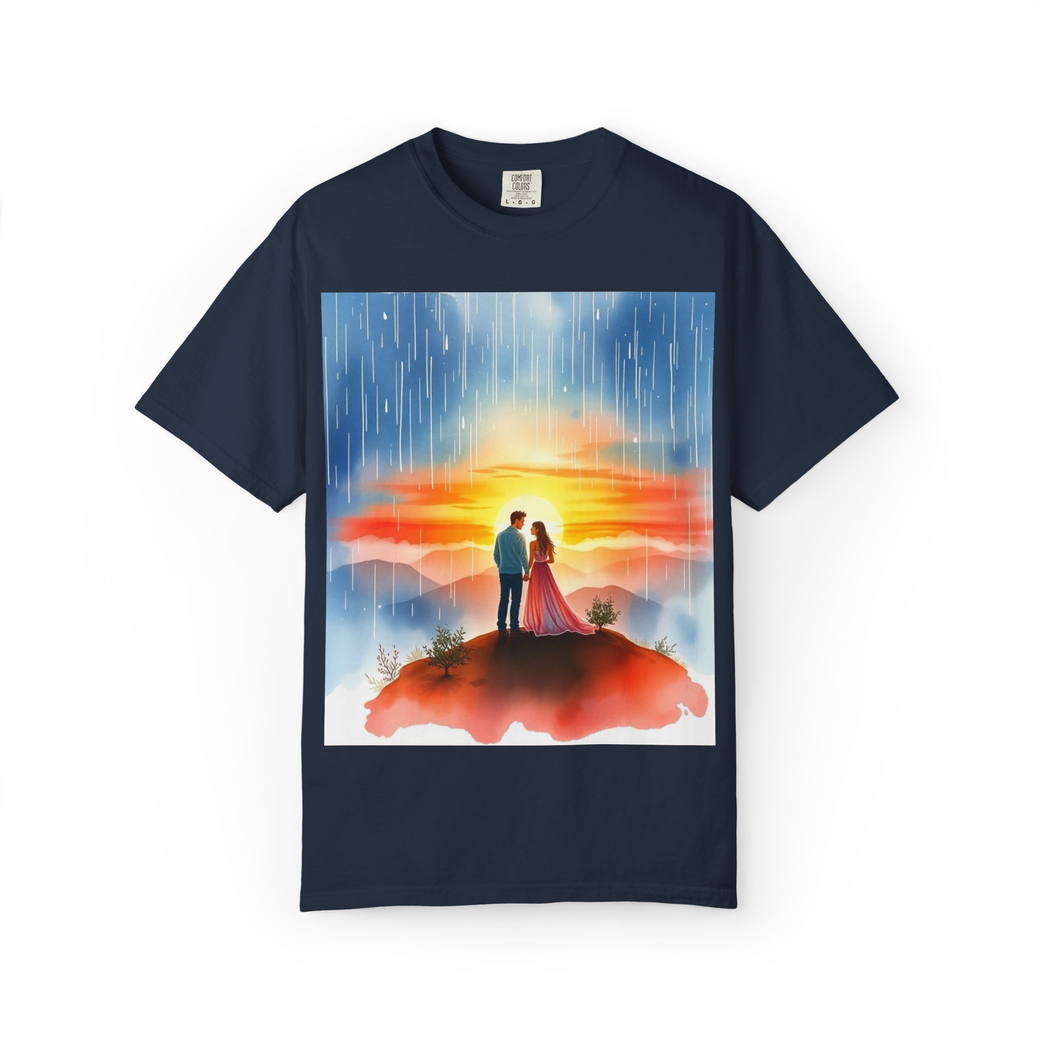 Romantic Sunset Couple T-Shirt – Anniversary Gift Tee