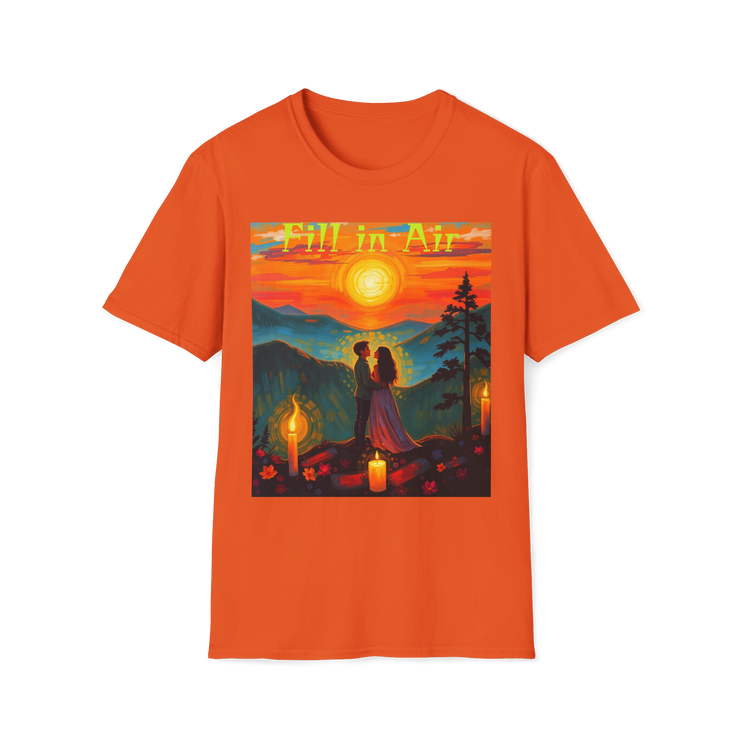 Romantic Sunset Couple Art T-Shirt – Colorful Painting Tee