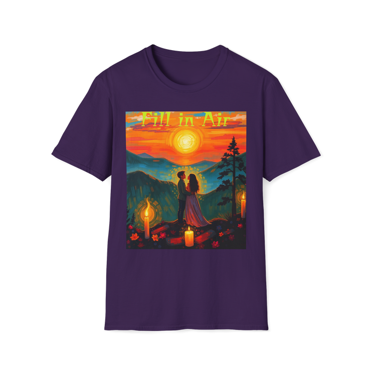 Romantic Sunset Couple Art T-Shirt – Colorful Painting Tee