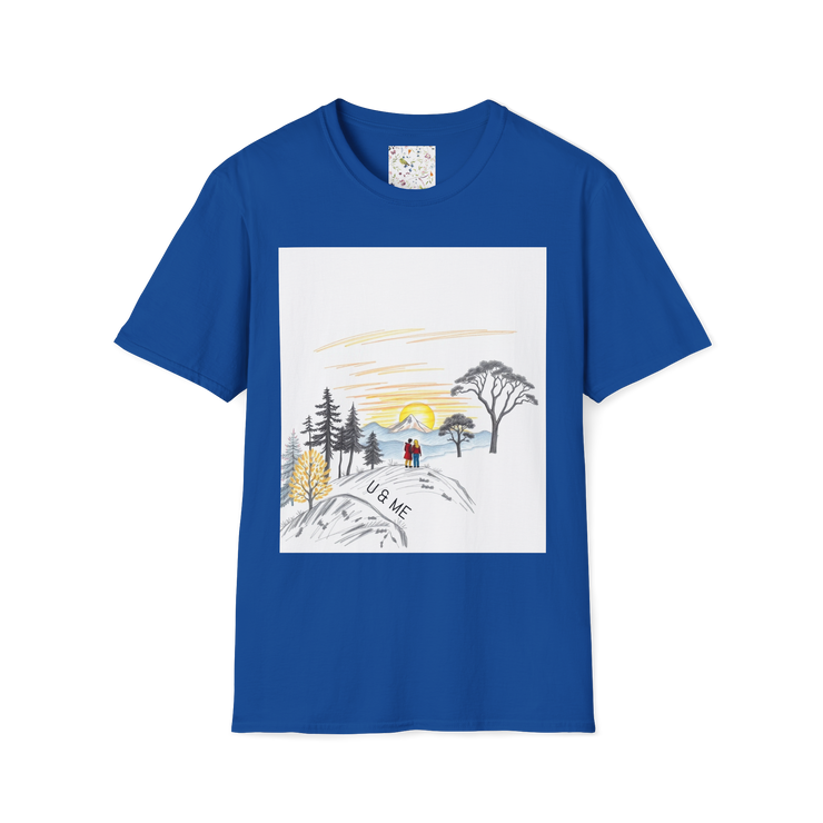 Romantic Sunset Couple Sketch T-Shirt – Nature Inspired Tee