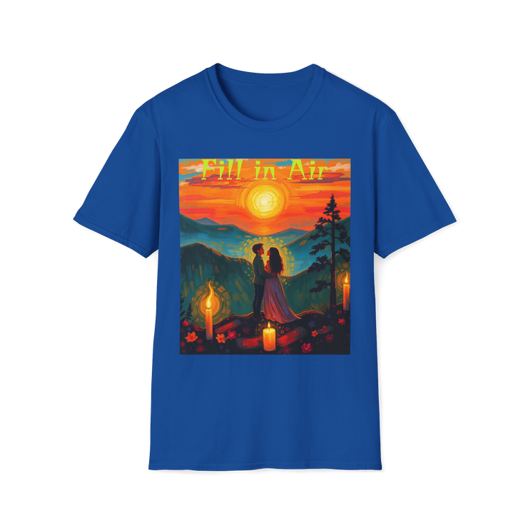 Romantic Sunset Couple Art T-Shirt – Colorful Painting Tee