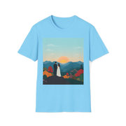Romantic Sunset Couple Art T-Shirt – Nature Adventure Top