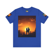 Futuristic Sunset Couple Tee – Space Graphic T-Shirt