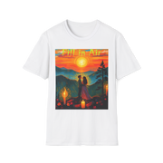 Romantic Sunset Couple Art T-Shirt – Colorful Painting Tee