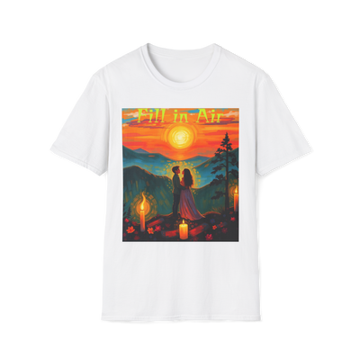 Romantic Sunset Couple Art T-Shirt – Colorful Painting Tee