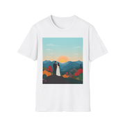 Romantic Sunset Couple Art T-Shirt – Nature Adventure Top