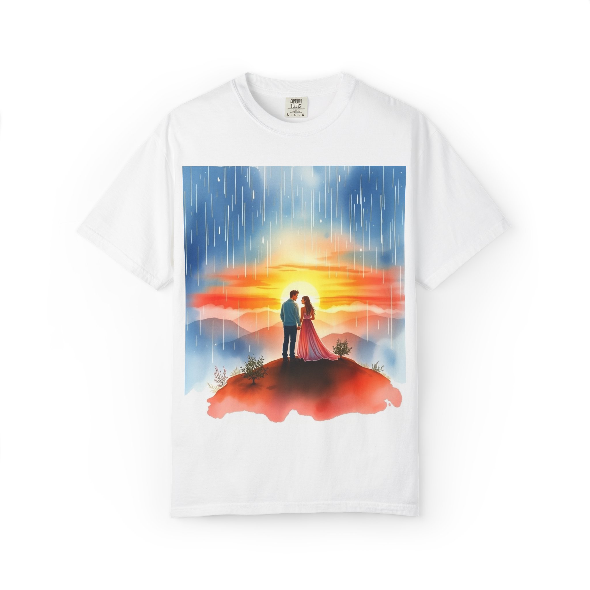 Romantic Sunset Couple T-Shirt – Anniversary Gift Tee