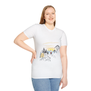 Romantic Sunset Couple Sketch T-Shirt – Nature Inspired Tee