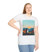 Romantic Sunset Couple Art T-Shirt – Nature Adventure Top