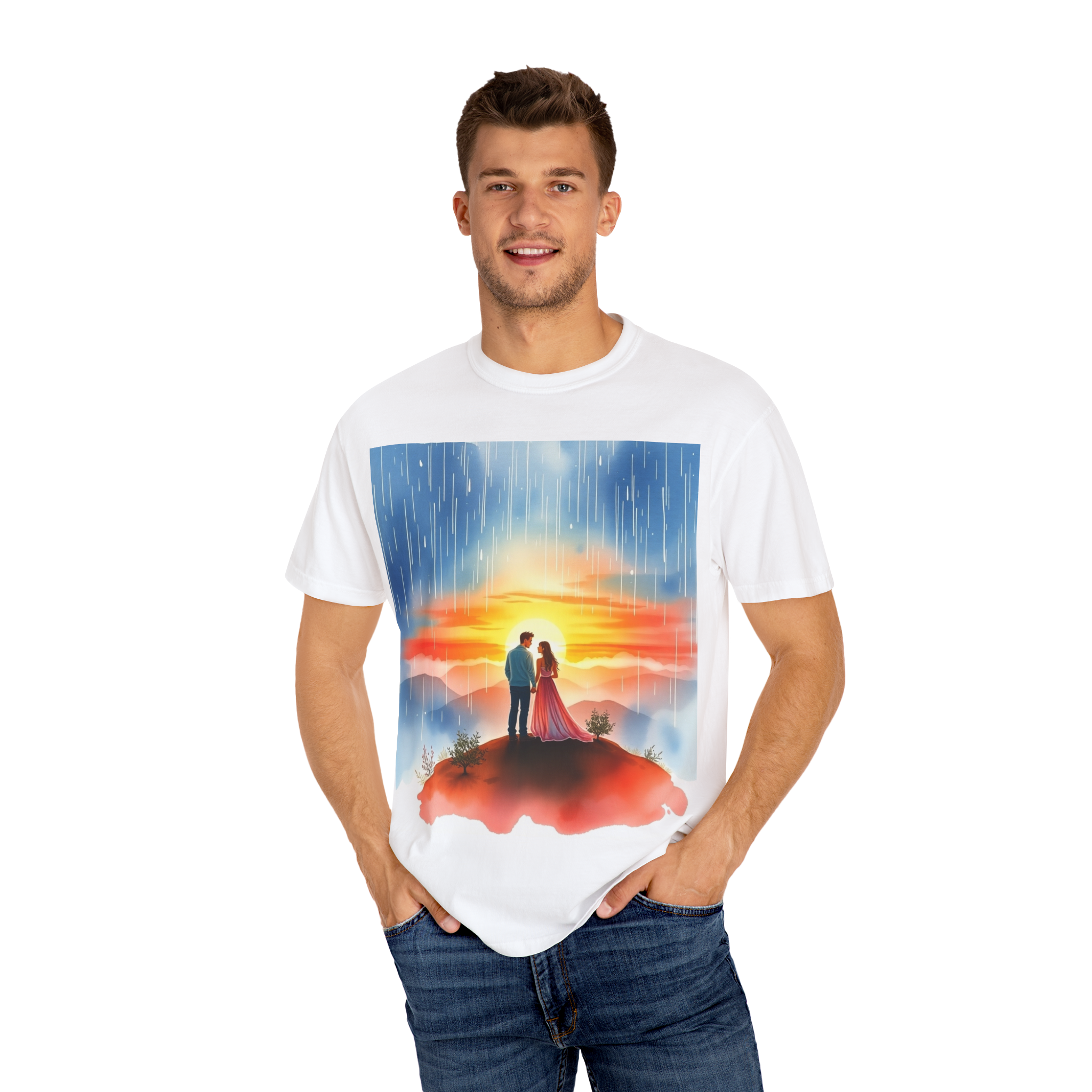 Romantic Sunset Couple T-Shirt – Anniversary Gift Tee
