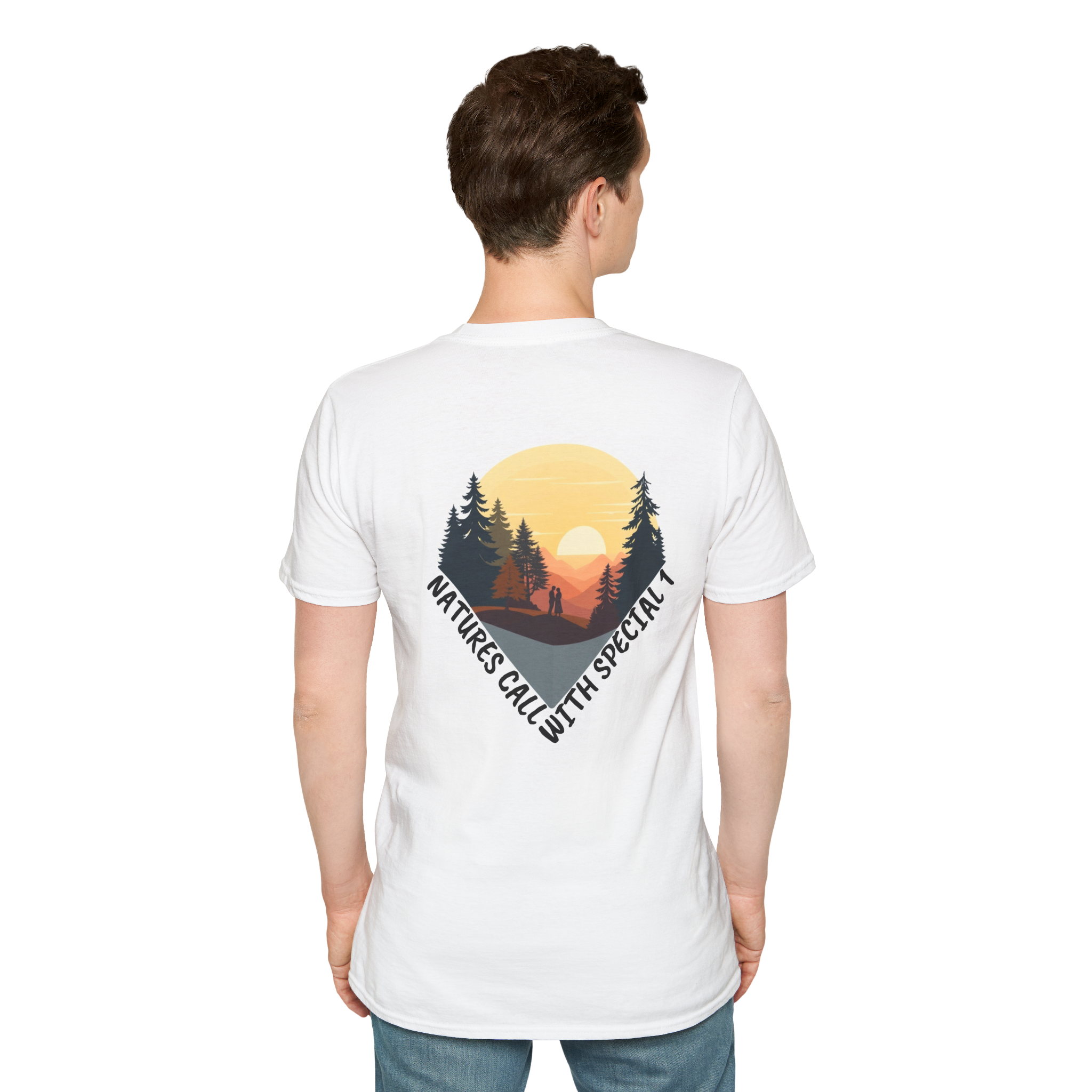 Romantic Sunset Couple Sketch T-Shirt – Nature Inspired Tee