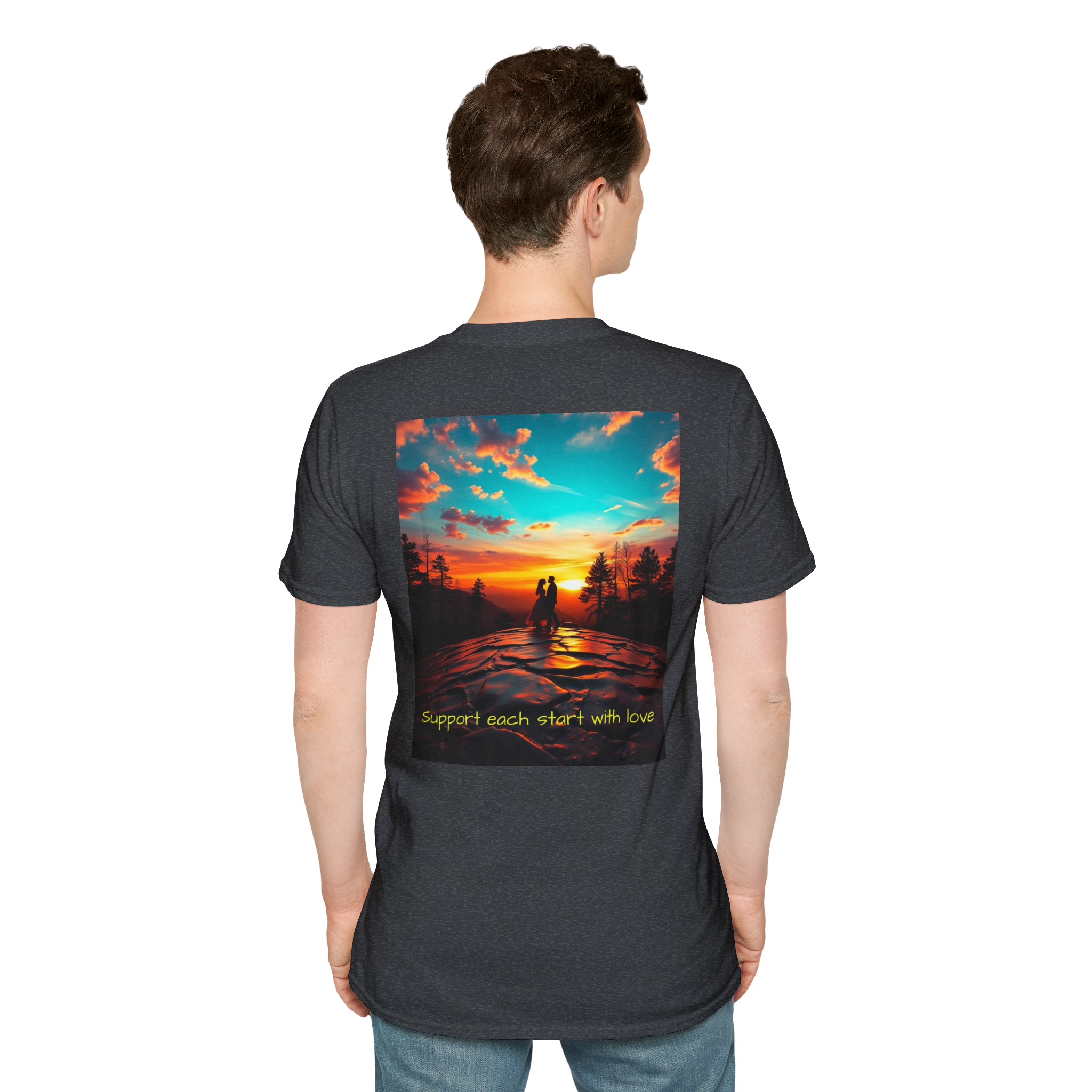 Support Love Sunset T-Shirt – Couples Graphic Tee