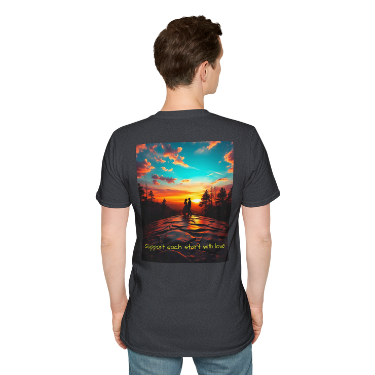 Support Love Sunset T-Shirt – Couples Graphic Tee