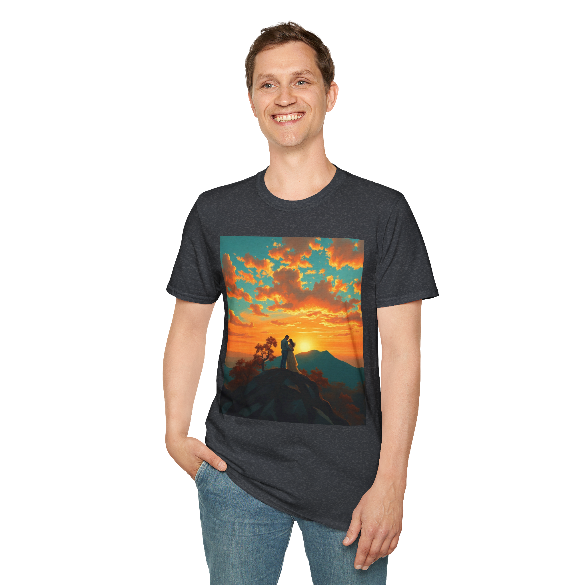 Support Love Sunset T-Shirt – Couples Graphic Tee