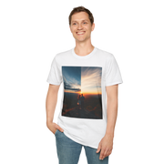 Cinematic Split Sky T-Shirt – Romantic Nature Film Tee