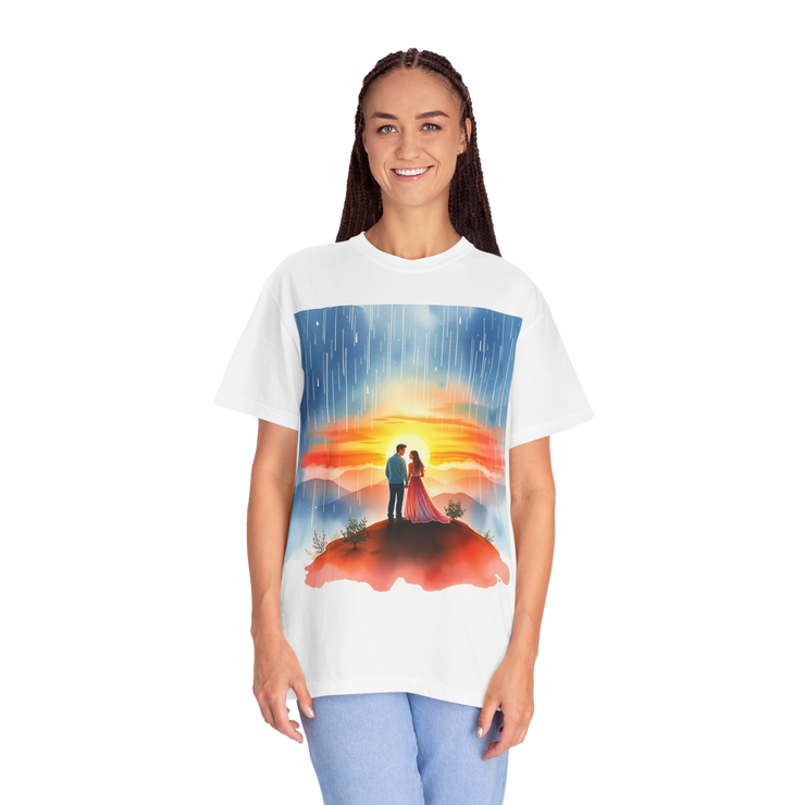 Romantic Sunset Couple T-Shirt – Anniversary Gift Tee