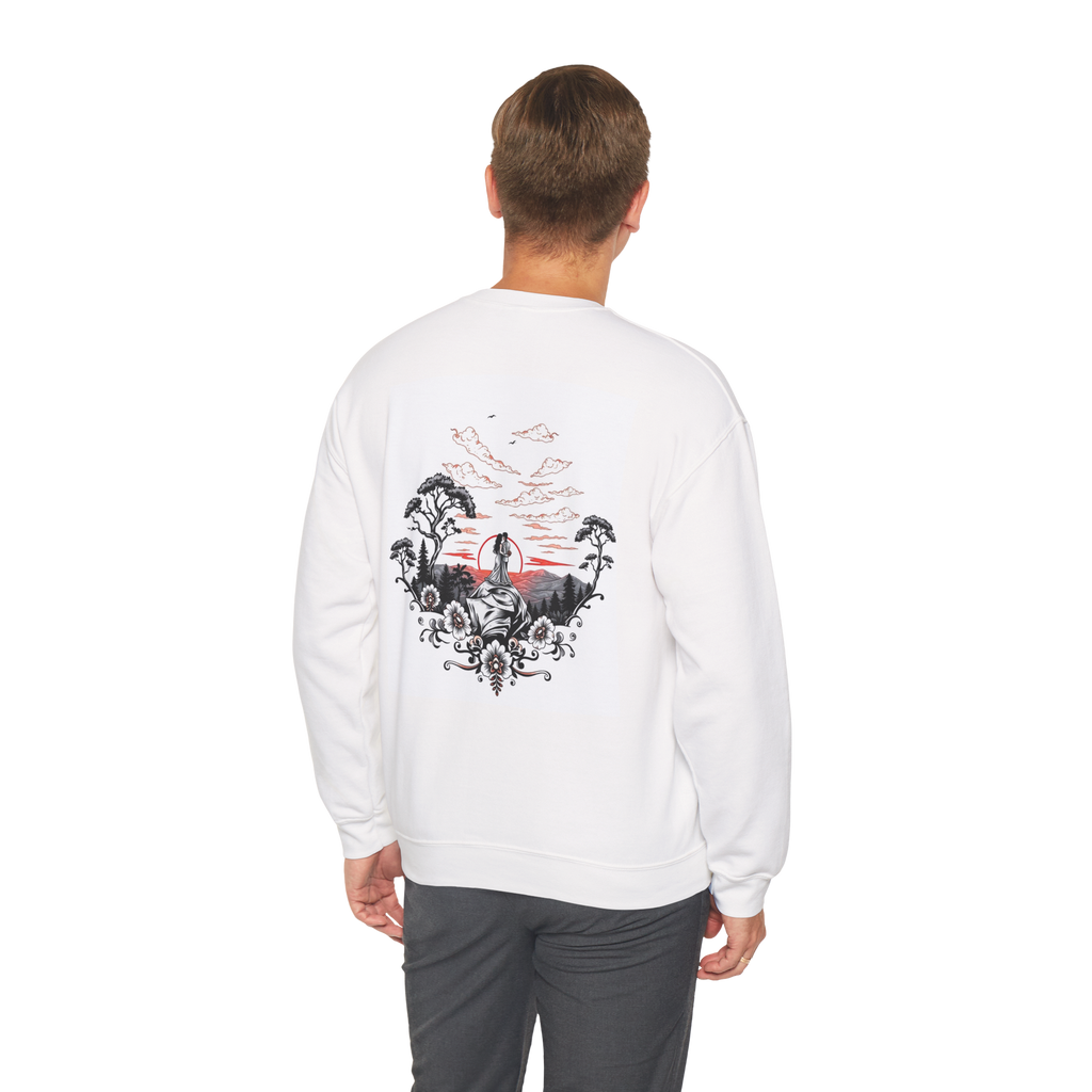 Tattoo Sky Sunset Sweatshirt – Retro Mountain Art Pullover