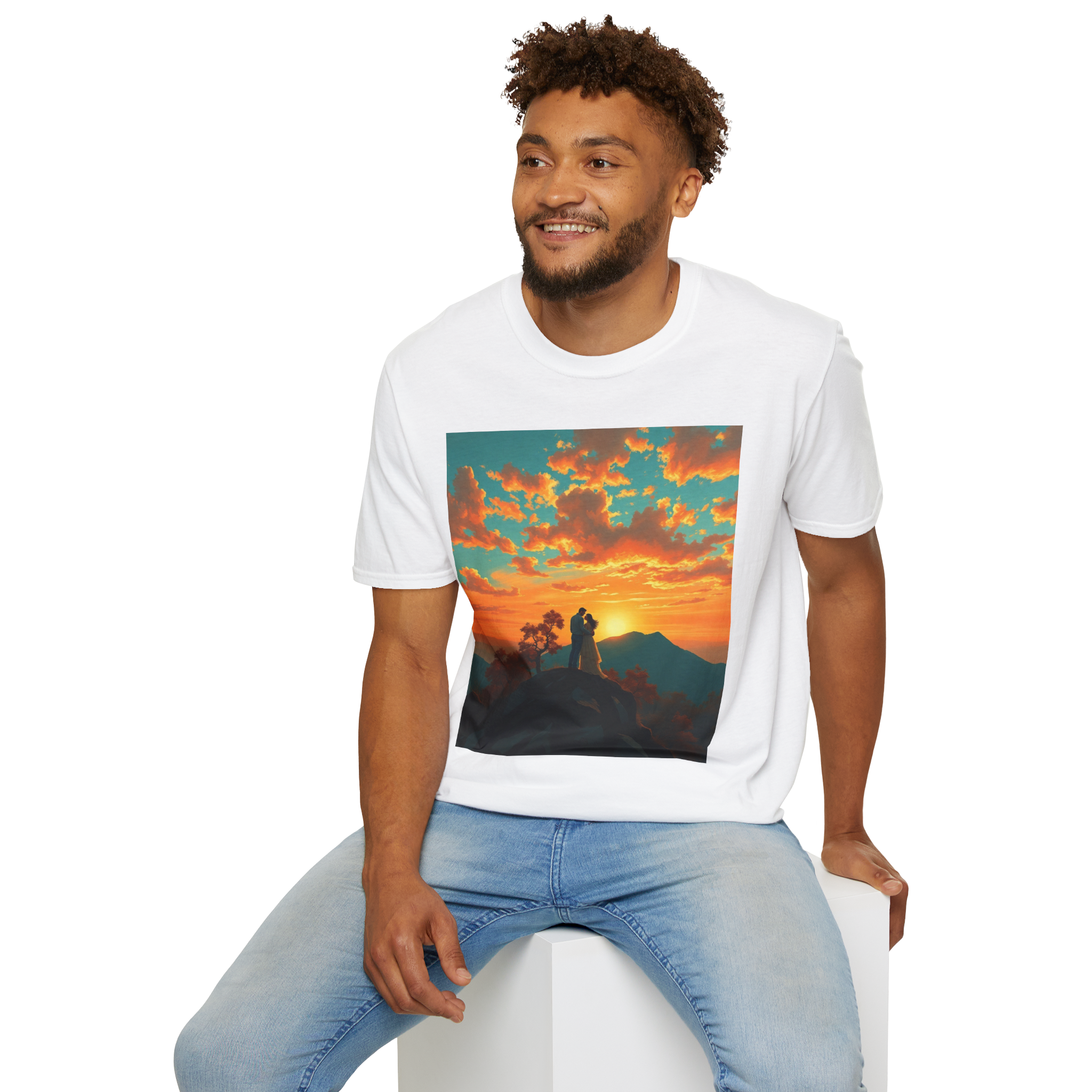 Support Love Sunset T-Shirt – Couples Graphic Tee