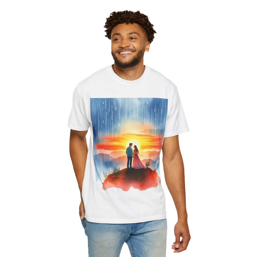 Romantic Sunset Couple T-Shirt – Anniversary Gift Tee