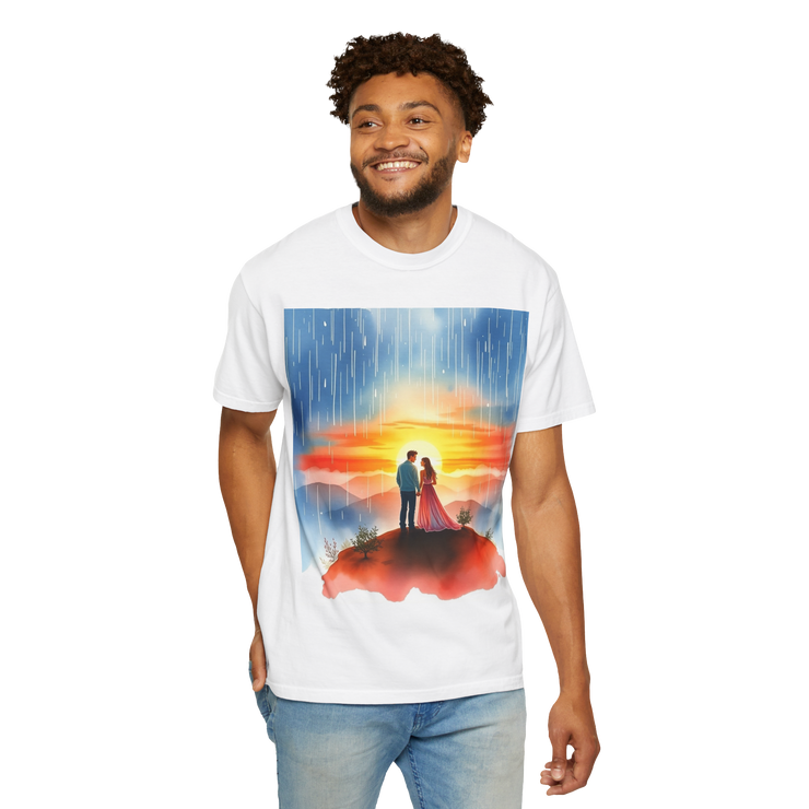 Romantic Sunset Couple T-Shirt – Anniversary Gift Tee