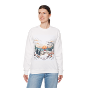 Tattoo Sky Sunset Sweatshirt – Retro Mountain Art Pullover