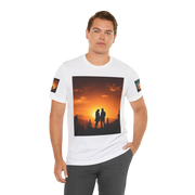 Futuristic Sunset Couple Tee – Space Graphic T-Shirt