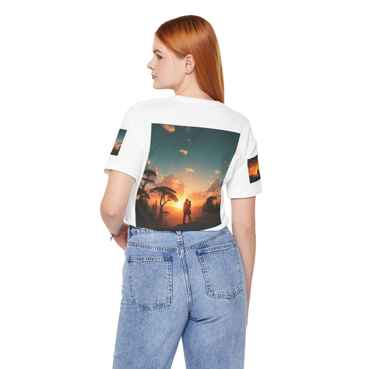Futuristic Sunset Couple Tee – Space Graphic T-Shirt