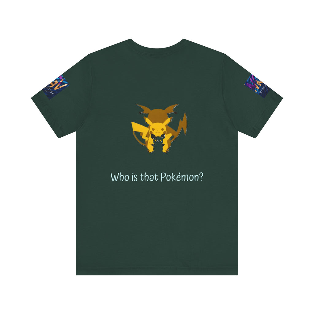 Brown t-shirt with a Pokémon graphic and text on a white background