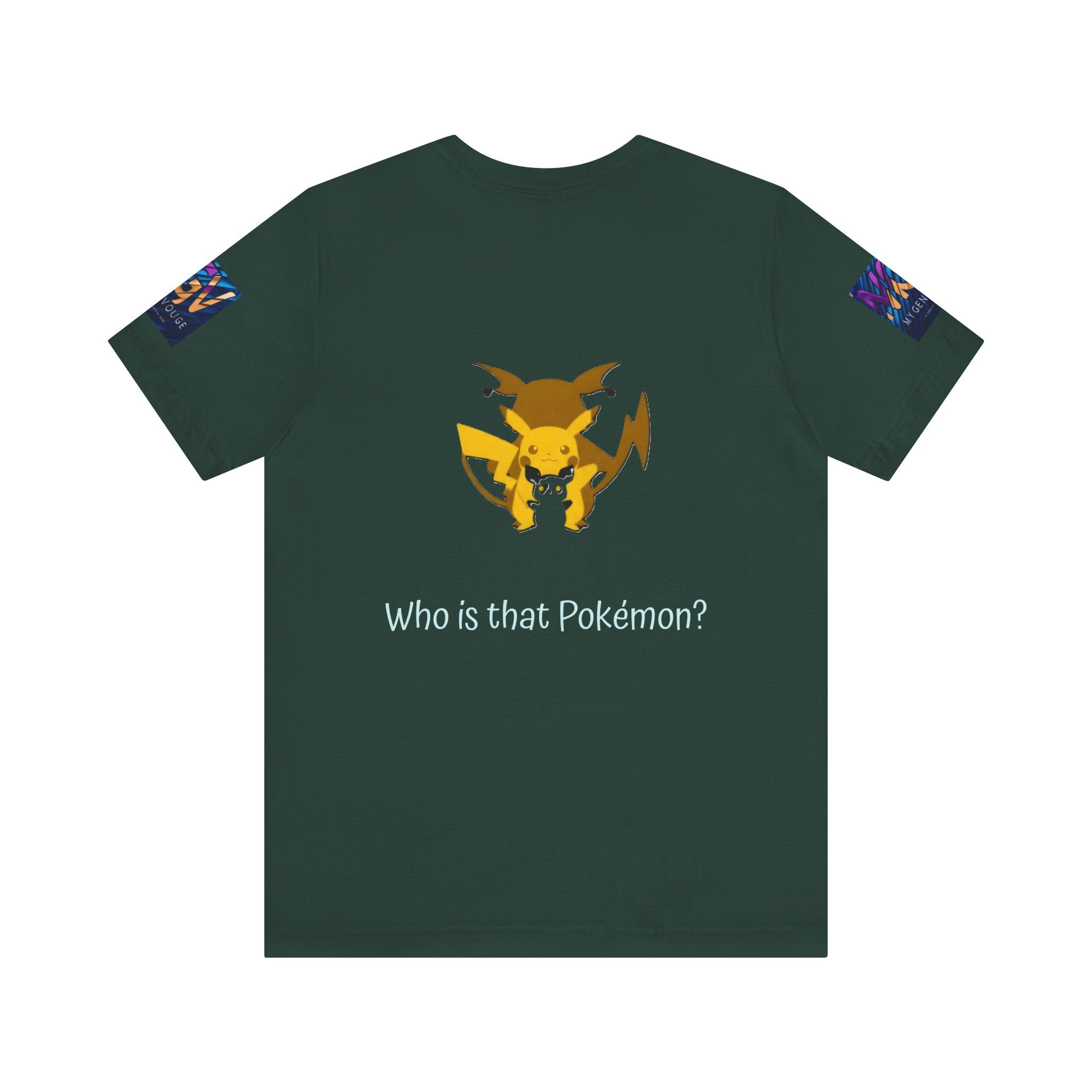 Brown t-shirt with a Pokémon graphic and text on a white background