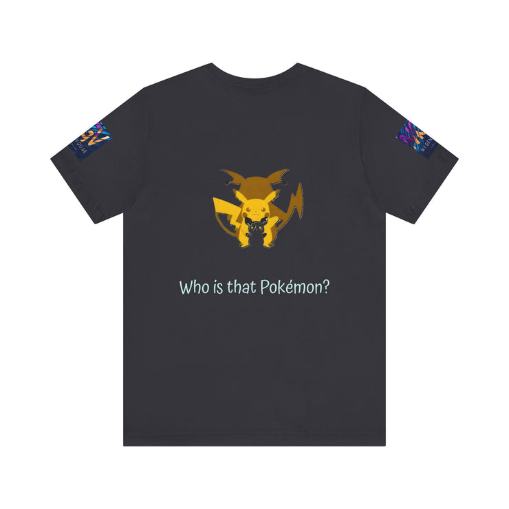 Dark Grey t-shirt with a graphic of a Pokémon and the text &