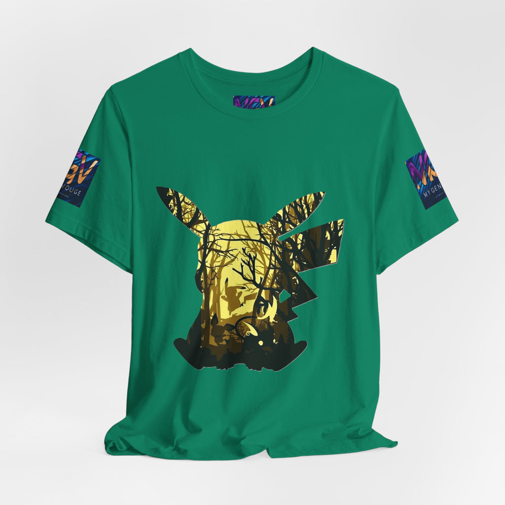 Kelly t-shirt with a deer graphic design on a white background
