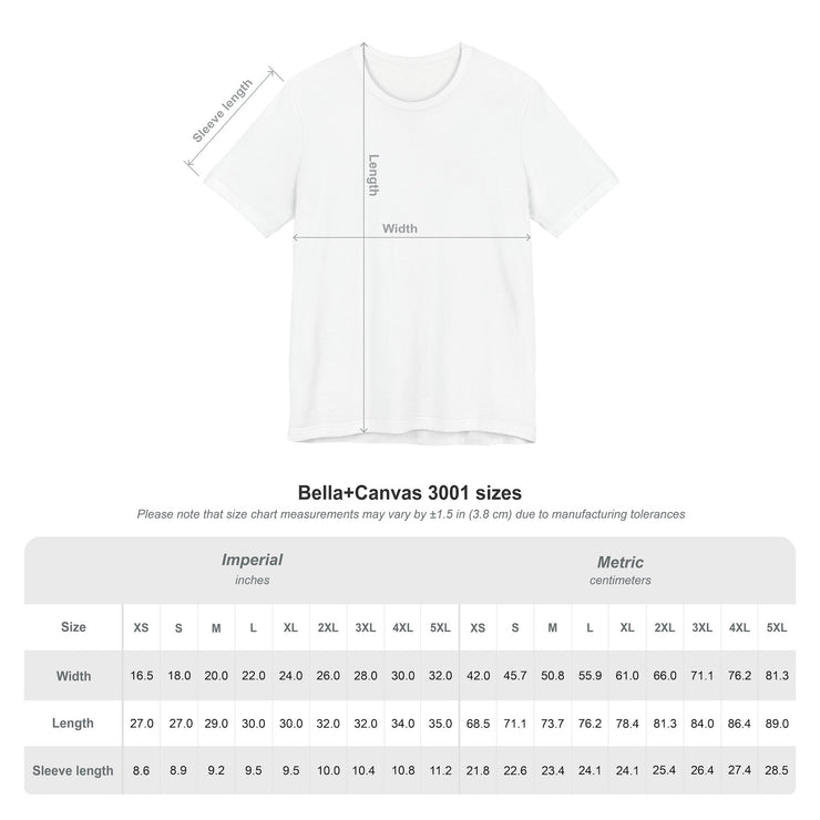 Maroon t-shirt with measurement chart on a white background