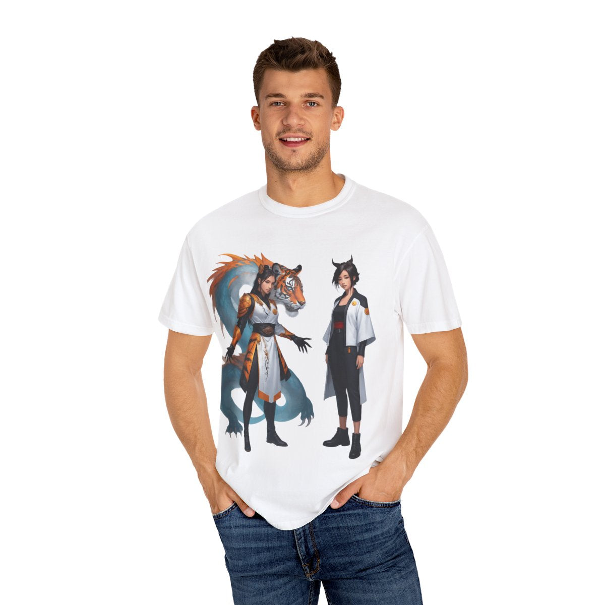 Vintage Wildlife Tee – Tiger & Dragon Nature Shirt